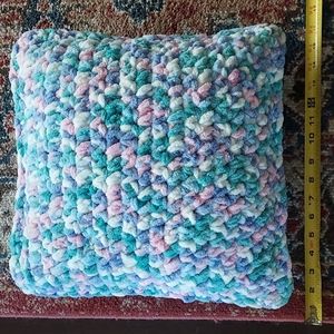 Pastel colored handmade throw pillow